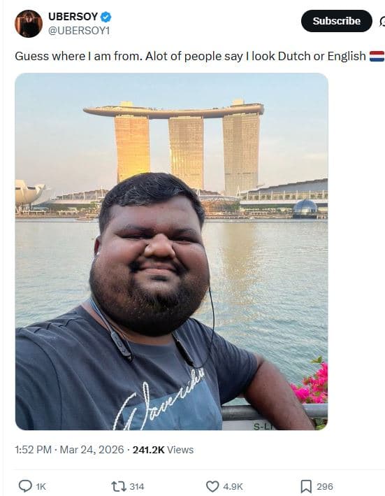 Ubersoy ubersoyi subscribe guess where am from. alot of people say ilook dutch o