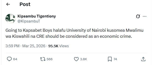 Post kipsambu tigentiony kipsambut going to kapsabet boys halafu university of n