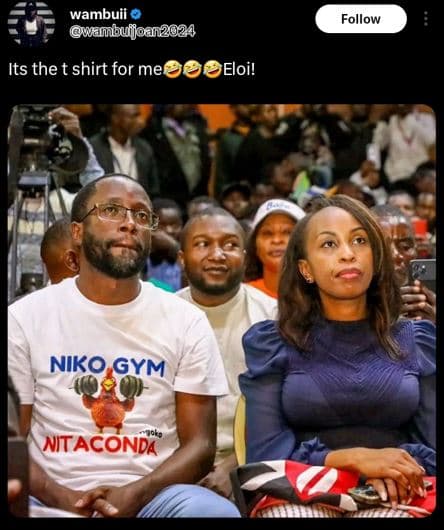 Wambuii wamnbufjoan2024 follow its the t shirt for meageloi! niko gym nitaconda