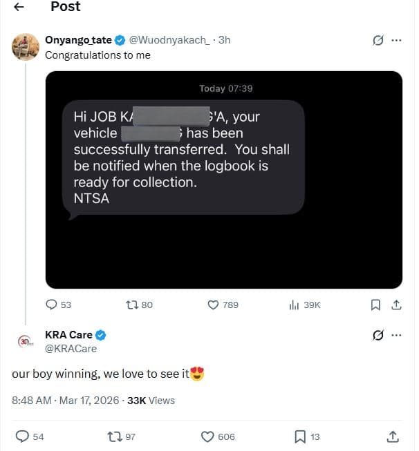 Post onyango_tate wuodnyakach_ 3h congratulations to me today 0739 hi job ki 'a,