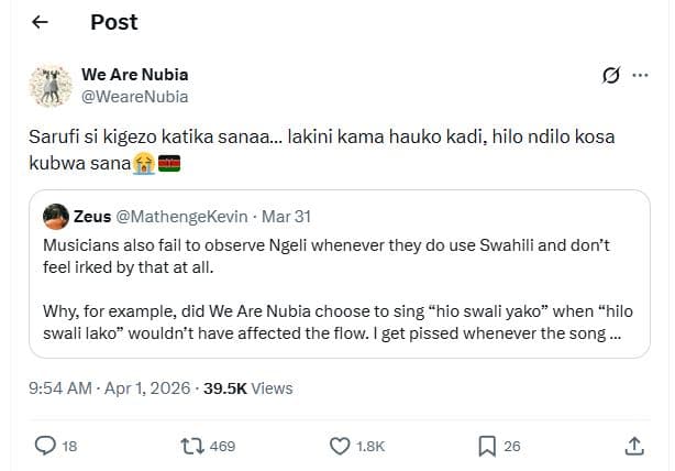 Post we are nubia wearenubia sarufi si kigezo katika sanaa. lakini kama hauko ka