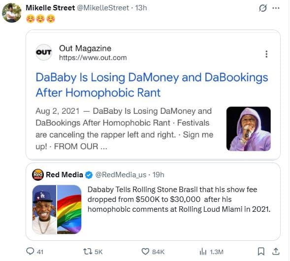 Mikelle street mikellestreet 13h out magazine out www out.com dababy is losing d