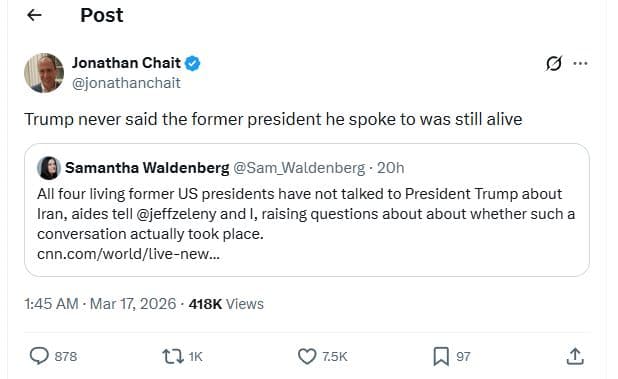 Post jonathan chait jonathanchait trump never said the former president he spoke