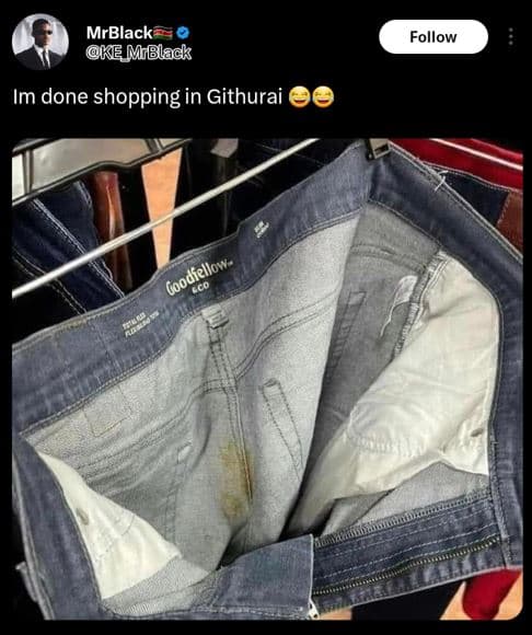 Mrblack ke miblack follow im done shopping in githurai goodiellow.