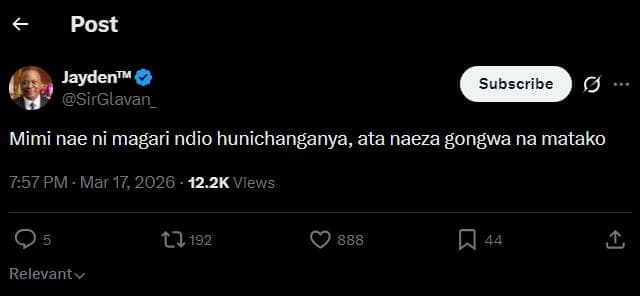 Post jaydentm sirglavan_ subscribe mimi nae ni magari ndio hunichanganya ata nae